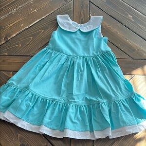 Aqua Blue Dress with White Collar